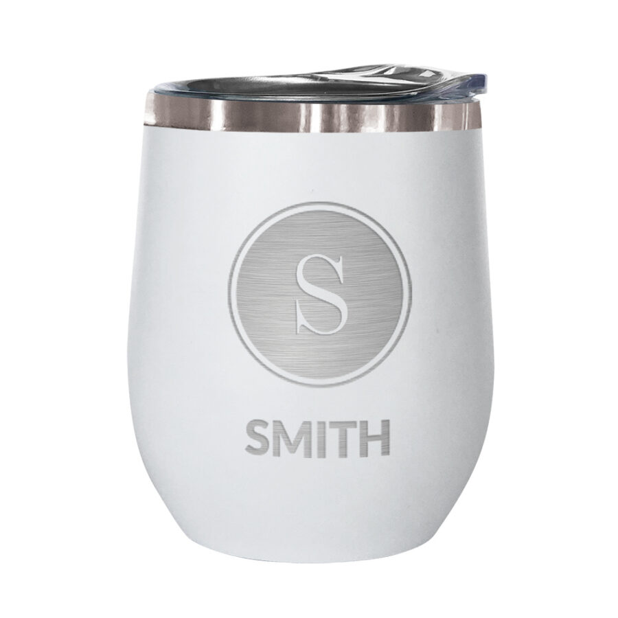 Insulated Stemless Wine Tumbler - 12 oz. (Engraved Initial & Name) - Image 2