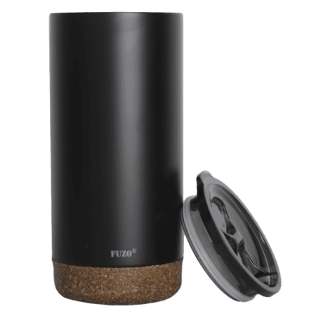 Hooke Double Wall Stainless Steel Mug with Cork Coaster
