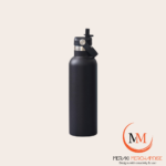 Meraki StealthSip full matte black insulated sport bottle with flip straw lid and carry loop